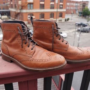 Cole Haan Wingtip Leather Boots